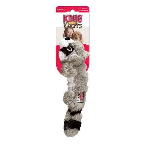 KONG Lelu Scrunch Knots Raccoon Harmaa S/M 23cm