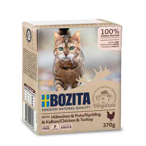 Bozita kissanruoka kana & kalkkuna kastikkeessa 370g